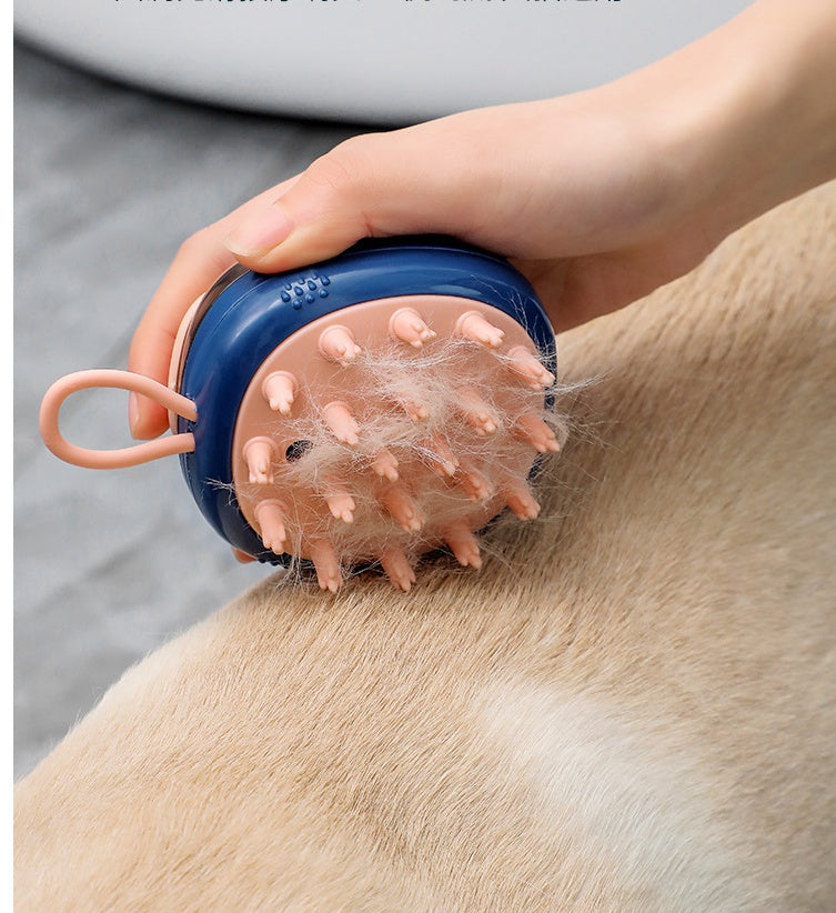 dog bath brush tool- 2-in-1 Grooming & Bathing Tool with Soft Silicone