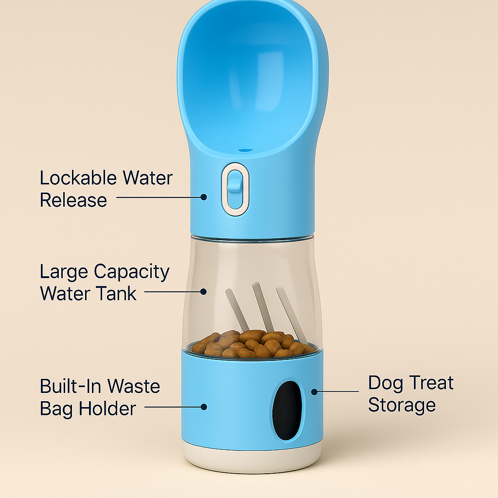 🐾 The All-in-One Dog Water Bottle – Your Dog’s Best Travel Companion