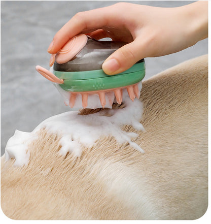 dog bath brush tool- 2-in-1 Grooming & Bathing Tool with Soft Silicone
