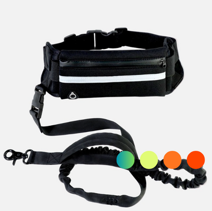Hands-Free Dog Leash- belt with a storage pocket