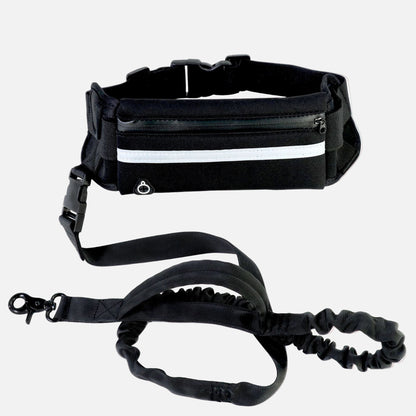 Hands-Free Dog Leash- belt with a storage pocket